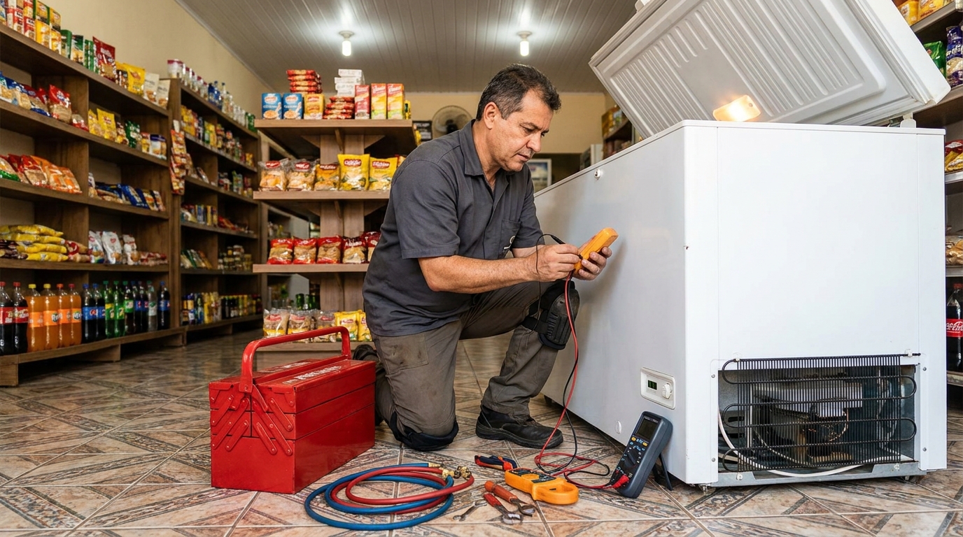 Recarga de gás em freezer em Macaé‑RJ