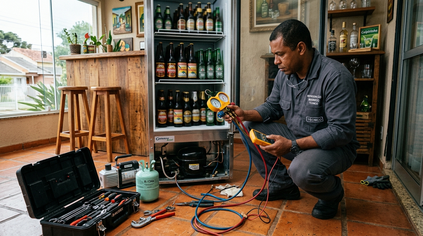Técnico de cervejeira avaliando em Macaé‑RJ
